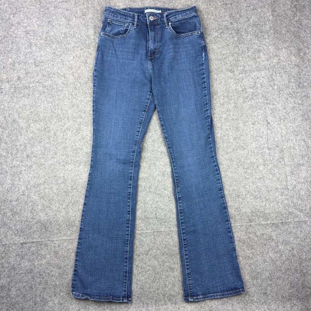 Levi's 725 High Rise Bootcut Jeans Womens 30x34 Blue Dark Wash Stretch Denim